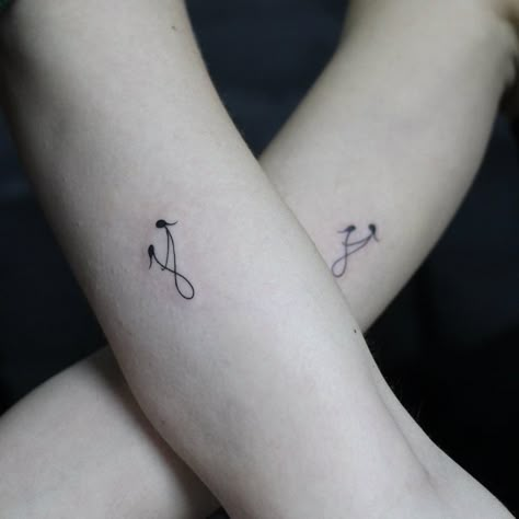 “ The Sisters “ • #sistertattoo —————————————————————————— #sisterhood #linetattoo #tattoo2 #minimaltattoo #cutetattoo #thevaletattoo #adanatattoo #blackwork #linework Meaningful Matching Tattoos Sisters, Cute Mini Friendship Tattoos, Unique Tattoos Sisters, Bff Symbols Tattoo, Sister Tattoos Minimal, Sibling Tattoo For 2 Sisters, French Sister Tattoo, Soul Sisters Tattoos Bff, Line Tattoo Sisters