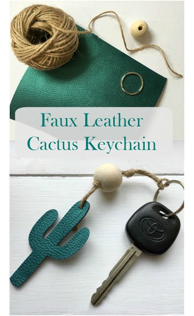 Fake Leather Craft Ideas, Leather Keychain Ideas, Diy Leather Keychain, Leather Cricut, Faux Leather Crafts, Leather Keychain Diy, Cricut Leather, Easy Diy Fashion, Cactus Keychain