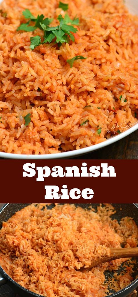 Spanish Rice. A perfect compliment to many Mexican dishes. It's the perfect side dish to go with your favorite enchiladas, tacos, and burritos. #rice #sides #sidedish #mexicanrice #spanishrice Rice Sides, Taco Side Dishes, Spanish Rice Recipe, Mexican Rice Recipes, Mexican Side Dishes, Cooking Tricks, Mexican Spanish, Rice Recipes For Dinner, Rice Side Dishes