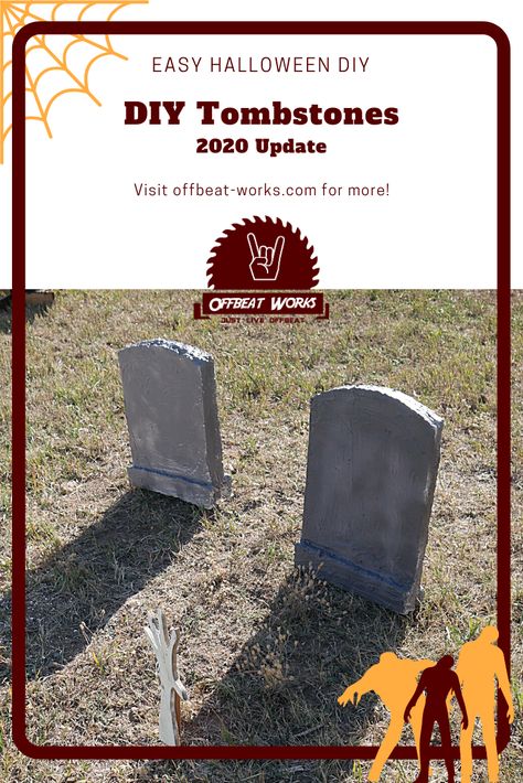 Making Tombstones For Halloween, Tombstone Diy How To Make, Pallet Tombstones Diy, Foam Tombstones Diy, Diy Halloween Tombstones Styrofoam, Halloween Tombstones Diy Wood, Tombstones For Halloween, Diy Tombstones Halloween, Wood Tombstone Diy