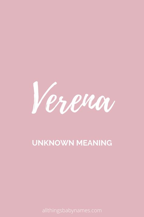 Verena name meaning, origin and more. View our database of thousands of baby names and curated name lists to help you find the perfect name for your baby. Verena Name, Baby Name Meaning, Uncommon Baby Names, Popular Baby Names, Best Character Names, Beautiful Names, Character And Setting, Baby Names And Meanings, Unique Baby Names