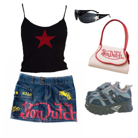 Von Dutch Skirt Outfit, Von Dutch Aesthetic, Von Dutch Skirt, Von Dutch Outfit, Dutch Outfit, Ruby Anderson, University Outfits, University Outfit, Von Dutch