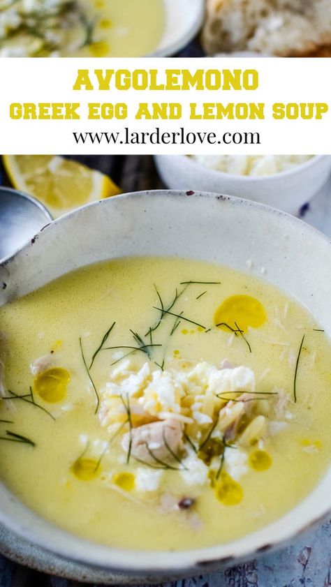 Avogolemo Soup Recipe Greek, Avogolemo Soup Recipe, Greek Avgolemono Soup, Egg Soup Recipe, Greek Lemon Soup, Avgolemono Soup, Gourmet Soup, Lemon Soup, Roasted Red Pepper Soup