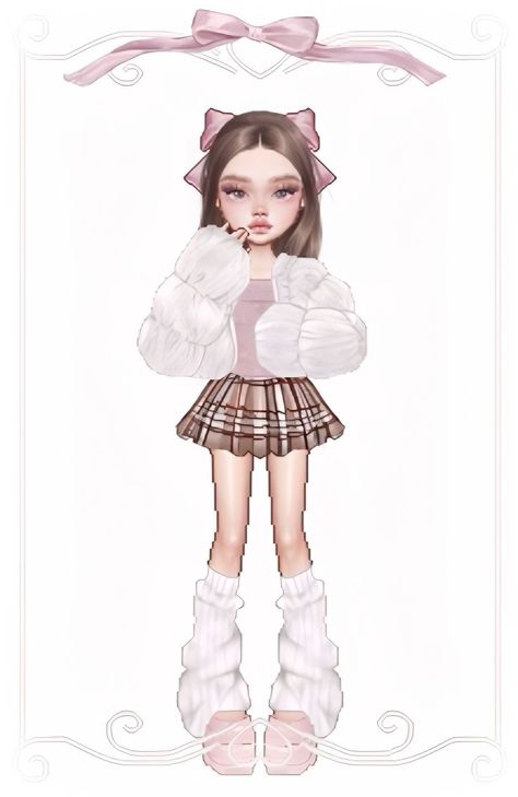 Everskies Outfits Winter, Everskies Winter Outfits, Coquette Outfit Winter, Coquette Winter Outfits, 2000s Fashion Winter, Everskies Coquette, Kid Core Outfits, Winter Core, Coquette Winter