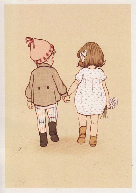 Boy And Girl Hand, Gyo Fujikawa, Holding Hands Drawing, Belle And Boo, Nursery Illustration, 동화 삽화, Girl Hand, Cat Air, Boy And Girl