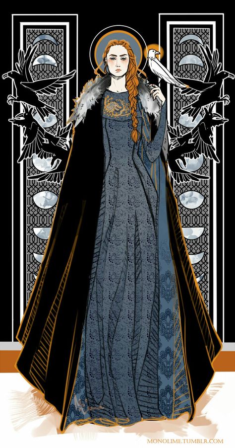 Lady of Winterfell and Queen in the North, Sansa Stark 20s Illustration, Queen In The North, Dessin Game Of Thrones, Fire And Blood, Asoiaf Art, Gra O Tron, Games Of Thrones, Iron Throne, Game Of Thrones Art