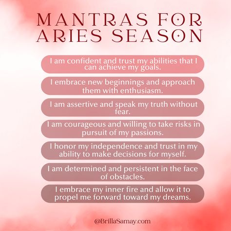 Aries Affirmation, Astrology Moon, Aries Season, Zodiac Signs Aries, My Goals, Positive Self Affirmations, Be True To Yourself, How To Manifest, Book Of Shadows