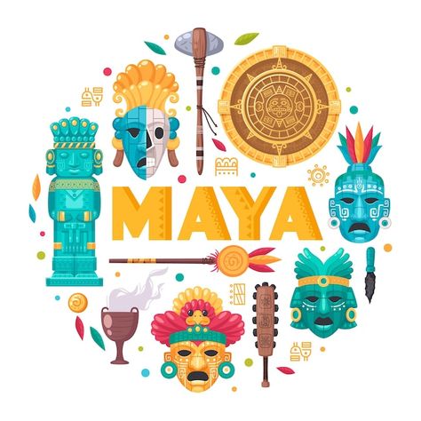 Concepto de dibujos animados de la civil... | Premium Vector #Freepik #vector #maya-mascara #cultura-maya #maya #cultura Cruise Scrapbook Pages, Cruise Scrapbook, Maya Civilization, Ancient Pyramids, Alphabet Style, Mayan Culture, Colorful Murals, Notebook Art, Cute Tiny Tattoos