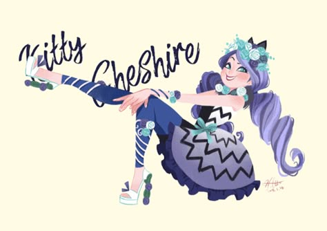 Ever After High Fanart, Kitty Cheshire, Monster High Art, Fairy Tale Characters, Ever After High, High Art, Magical Girl, Monster High, Ever After