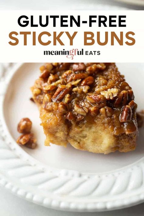 Gluten-Free Sticky Buns Gluten Free Caramel Rolls Recipe, Gluten Free Sticky Buns, Gluten Free Caramel Rolls, Gluten Free Orange Rolls, Gluten Free Pastry Recipes, Gluten Free Brioche Recipe, Fluffy Yeast Rolls, Gluten Free Christmas Breakfast, Celiacs Disease