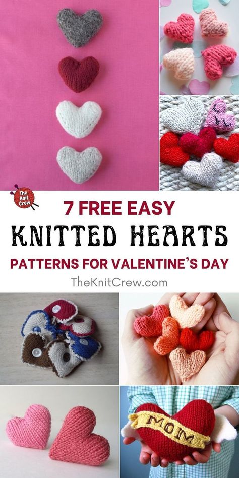 Knitted Heart Pattern, Heart With Wings Tattoo, Heart Projects, Valentines Patterns, Knitted Heart, Crochet Supplies, Patterns Ideas, Snowmen Patterns, Hand Craft