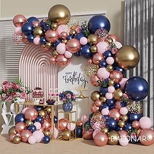 Navy Party Decorations, Couples Shower Decorations, Navy Blue Wedding Decorations, Chrome Balloons, Navy Blue And Gold Wedding, Mitzvah Decor, Blue Wedding Decorations, Balloons For Birthday, Blue Birthday Parties