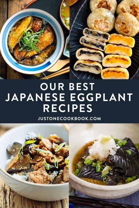 Discover the deliciousness of eggplant with our best recipes! The fans' favorites include soy-glazed eggplant rice bowls, grilled eggplant with miso glaze, pork rolls with eggplants, and more. #japaneseeggplant #eggplantrecipes #asianeggplantrecipes #chineseeggplant | Easy Japanese Recipes at JustOneCookbook.com Eggplants Recipe, Yakimeshi Recipe, Eggplant Rice, Japanese Vegetarian Recipes, Glazed Eggplant, Best Eggplant Recipe, Vegetarian Japanese, Japanese Eggplant, Plant Recipes