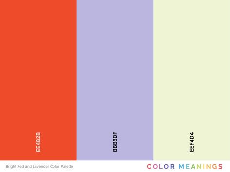 27 Colors That Go With Lavender (Color Palettes) - Color Meanings Lavender Complementary Colors, Lavender And Red Color Palette, Lavender Orange Color Palette, Lavender Wall Paint, Lavender Colour Palette, Purple And Orange Color Palette, Color Wheel Interior Design, Lavender Color Scheme, Playful Color Palette