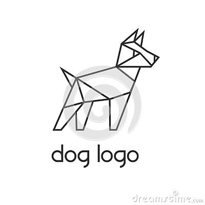 Low poly geometrical poligonal line art illustration of standing dog .Logo with guard dog silhouette for your company.Triengles black doggy outline. Dogs Ears, Popsicle Art, Geometric Dog, Geometric Illustration, Scary Dogs, Line Art Illustration, Guard Dog, Dog Icon, Wall Drawing