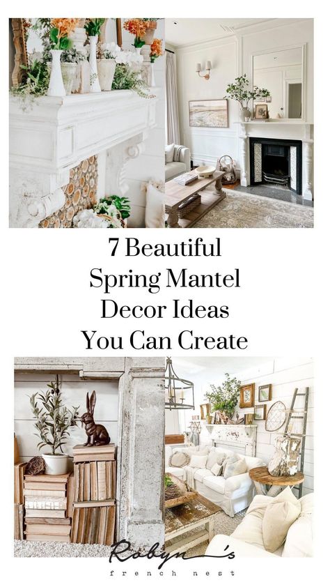 Spring Mantle Blog Hop! Spring Mantel Decor, Spring Mantle, Spring Mantel, Mantel Decor Ideas, Fresh Farmhouse, Plate Racks, Mantel Decor, Vintage Farm, Welcome Spring