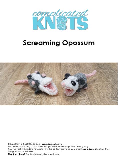 Possum Sewing Pattern Free, Screaming Opposum, Crocheted Possum, Crochet Opposum Pattern Free, Crochet Opossum Free Pattern, Possum Crochet Pattern Free, Opossum Crochet Pattern Free, Crochet Possum Free Pattern, Possum Crochet Pattern