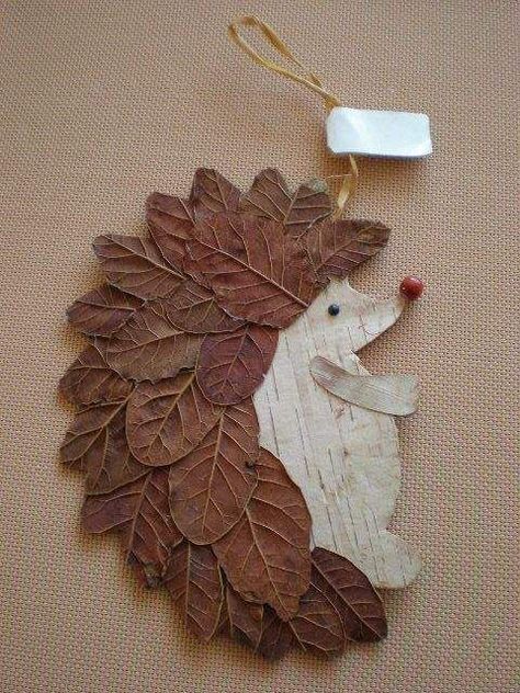 How to Craft with Leaves | Cool Leaf DIY Crafts Tre Kunst, Hedgehog Craft, Leaf Crafts, Autumn Crafts, Childrens Crafts, Nature Crafts, Animal Crafts, Autumn Art, Diy Natural Products