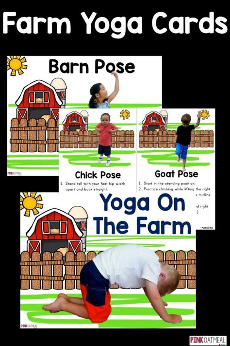 Farm yoga is perfect for kids yoga! I love how the yoga poses are related to the farm and there are real kids in the poses! Perfect for toddlers, preschool, and up! Like and Repin. Thx Noelito Flow. http://www.instagram.com/noelitoflow Farm Curriculum, Farm Yoga, Farming Activities, Preschool Farm, Farm Lessons, Farm Animals Activities, Farm Theme Preschool, Farm Unit, Farm Animals Theme