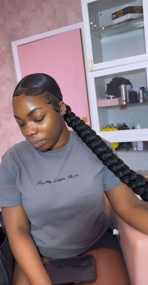 Quick Hair Styles With Braiding Hair, Braided Ponytail Weave, Sleek Braided Ponytail, Slick Ponytail, Medium Hair Braids, Lemonade Braids Hairstyles, Women Cornrows, Sleek Ponytail Hairstyles, Black Ponytail Hairstyles