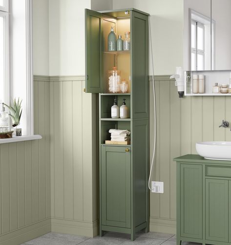 Winston Porter Tall Bathroom Cabinet With Lights, Slim Bathroom Storage Cabinet, Freestanding Narrow Storage Unit & Reviews | Wayfair Bathroom Storage Cabinet Tall, Bathroom Storage Cabinet Narrow, Bathroom Storage Inspiration, Small Bathroom Storage Ideas For Towels, Half Bathroom Storage, Small Narrow Bathroom, Bathroom Storage Cabinet Freestanding, Slim Bathroom Storage Cabinet, Small Bathroom Storage Cabinet