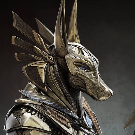 Anubis finished - ZBrushCentral Cyberpunk Anubis, Anubis Mask, Egyptian Warrior, Egypt Concept Art, Gods Of Egypt, Egypt Tattoo, Ancient Egyptian Gods, Egyptian Tattoo, Ancient Egypt Art