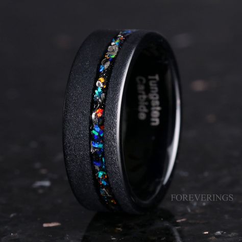 Black stone ring for men