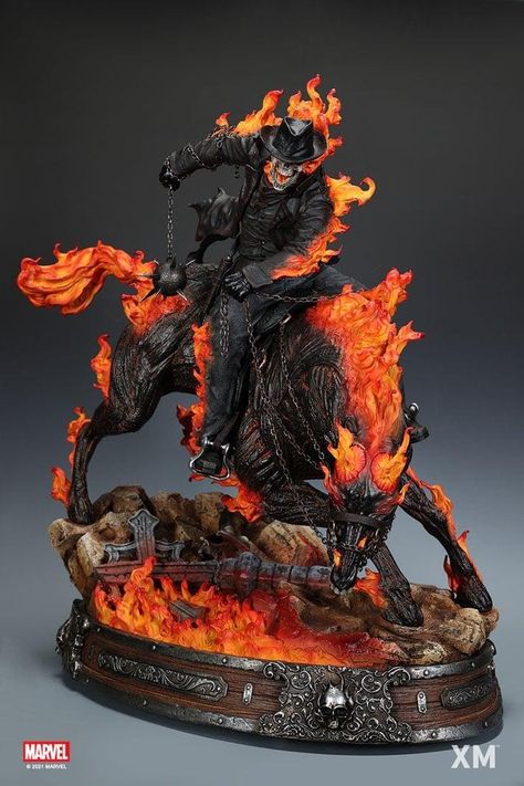 Xm Studios, Marvel Statues, Flaming Skull, Character Statue, Marvel Collectibles, Art Statue, Anime Figurines, Custom Action Figures, Ghost Rider