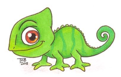 Tangled Chameleon Drawing, How To Draw Pascal From Tangled, Pascal Tangled Painting, Tangled Pascal Drawing, Pascal Drawing Easy, Chameleon Drawing Cute, Pascal Tangled Drawing, Drawing Chameleon, Pascal Drawing