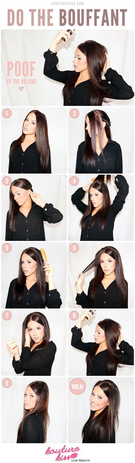 5 Bouffant Hairstyle Tutorials for a Glamorous Look Bouffant Hairstyles, Lush Hair, Trendy We Fryzurach, Hairstyles Tutorial, Fancy Hair, Bouffant Hair, Hair Buns, Look Retro, Hair Envy