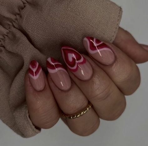 Colorful Nails, Her Nails, Homecoming Nails, Heart Nails, Fire Nails, Funky Nails, Pretty Acrylic Nails, Short Acrylic Nails, Valentine's Day Nails