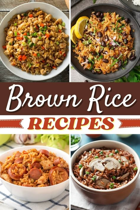 These healthy brown rice recipes are ideal for when you want to switch up your usual rice routine or need some new and exciting rice dinner ideas. Fried Brown Rice Recipes Healthy, Gluten Free Brown Rice Recipes, What To Serve With Brown Rice, Whole Grain Brown Rice Recipes, Short Grain Brown Rice Recipes, What To Eat With Brown Rice, What To Make With Brown Rice, Healthy Recipes With Brown Rice, Vegetarian Brown Rice Recipes