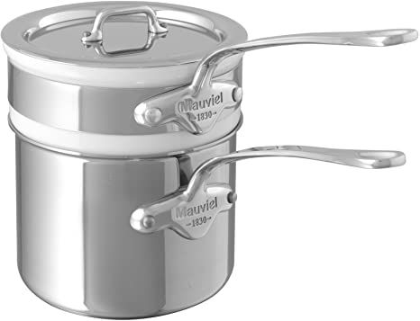 Mauviel Made In France M'Cook 5204.12 0.9 Quart Bain Marie with Lid, Cast Stainless Steel Handle How To Temper Chocolate, Sauce Pans, Drip Edge, Oven Cleaner, Copper Cookware, Induction Hob, Double Boiler, Stainless Steel Cookware, Steel Wool