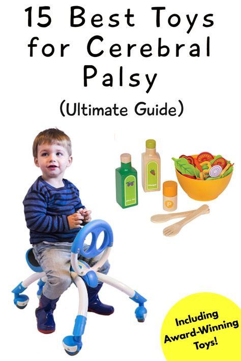 Are you looking for the best toys for cerebral palsy to improve sensory challenges, muscle strength, balance, or coordination? If you answered yes to any of these, we got you covered! The following list provides a variety of award-winning and parent-approved toys that focus on... #cerebralpalsy #besttoys #specialneeds #specialneedstoys #specialneedstoysforkids #specialneedstoyscerebralpalsy #besttoysfor1yearold #besttoysfortoddlers #besttoysfor2yearold #cerebralpalsyactivies #bestbabytoys Adaptive Toys For Special Needs, Therapy For Kids, Pediatric Pt, Special Needs Toys, Best Toddler Toys, Therapy Toys, Pediatric Physical Therapy, Best Baby Toys, Pediatric Occupational Therapy