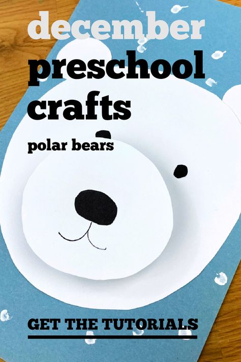 December Preschool Crafts, Polar Bear Crafts For Kids, Bear Crafts For Kids, January Preschool Crafts, Polar Bear Crafts, December Preschool Themes, Paper Crafts Simple, December Preschool, January Preschool