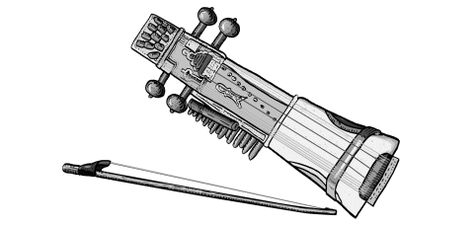 sarangi (India) Classical Instruments Drawing, Sarangi Instrument Drawing, Indian Instruments Illustration, Instrument Drawing, Instrument Illustration, Sarod Instrument, Indian Classical Instruments, Sarangi Instrument, Monochrome Illustration