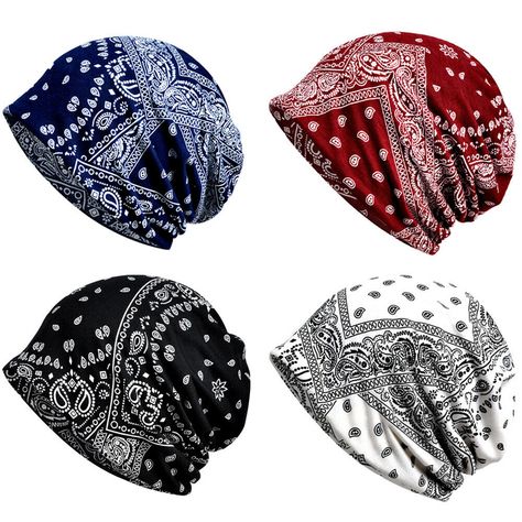 Men Women Multi-Use Neck Scarf Hats Paisley Print Hat Elastic Soft Beanie Caps   Fashion design, brand new and high quality Material: Cotton Blend Size: Free size, One size fits most, elastic Warm, soft and comfortable This is a multifunction use hat, you can wear as a slouchy beanie hat or neck scarf wrap Perfect for daily collocation or outdoor activities, like cycling, ski, can be applied pregnant women hat. PaymentDelivery detailsTerms of salesAbout usContact us Payment   Please send payment Floral Beanie, Outdoor Hut, Hip Hop Women, Chemo Headwear, Slouchy Beanie Hat, Hip Hop Hat, Chemo Caps, Style Hip Hop, Chemo Hat