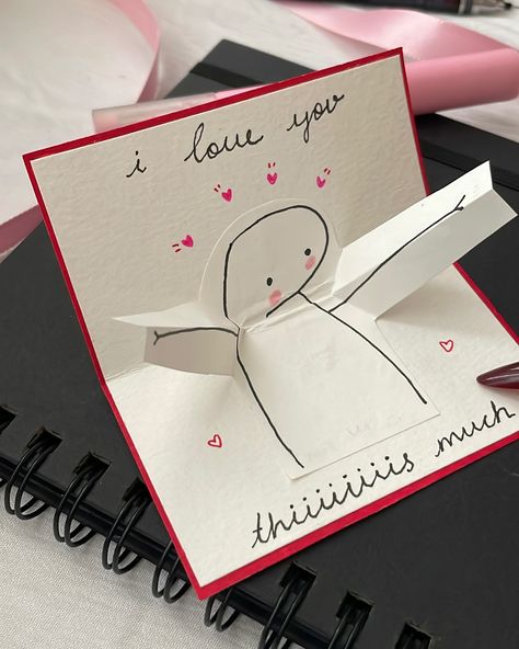 Flork inspired handmade cards for him/her💞 #fyp #papercrafts #handmade #cardideas #diy Valentine Handmade Cards For Him, Handmade Valentines Gifts For Him, Cute Diy For Him, Handmade Valentines Card For Boyfriend, How To Make Valentine Cards, Love You Cards, Valentines Card Handmade, Cute Gift For Bf, Handmade Valentine Cards For Him