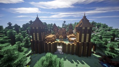 Small Wooden Castle by apromede Wooden Castle Minecraft, Minecraft Medieval Castle, Castle Minecraft, Castle Ideas, Wooden Castle, Minecraft Medieval, Swim Meet, Minecraft Tutorial, Minecraft Ideas