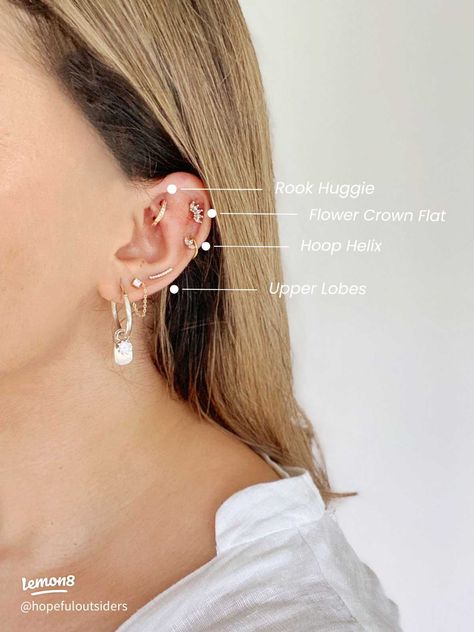 Ear Design Inspo ✨ Piercing Ideas | Gallery posted by Karina R | Lemon8 Orbital Piercing, High Quality Jewelry, Design Inspo, Ear Piercings, Piercings, Design