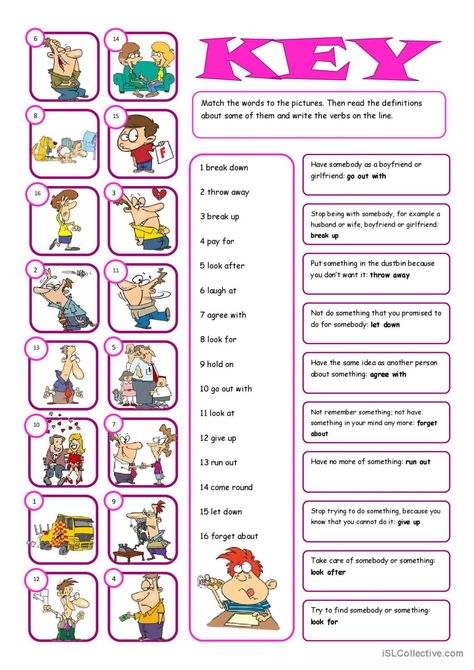 Phrasal Verbs Matching Exercise warm…: English ESL worksheets pdf & doc Esl Worksheets For Beginners, Grammar Board, Reading Exercises, Verbs Activities, Verb Examples, English Listening, Verb Worksheets, Phrasal Verbs, English Verbs