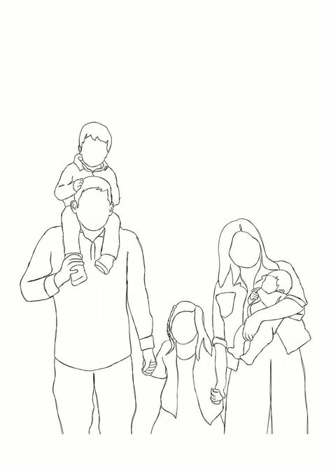 Perfect Family Drawing, Fine Line Illustration, Family Sketch, Custom Family Illustration, Custom Portrait Illustration, Procreate Illustration, Family Drawing, Gift Friend, Mom Art