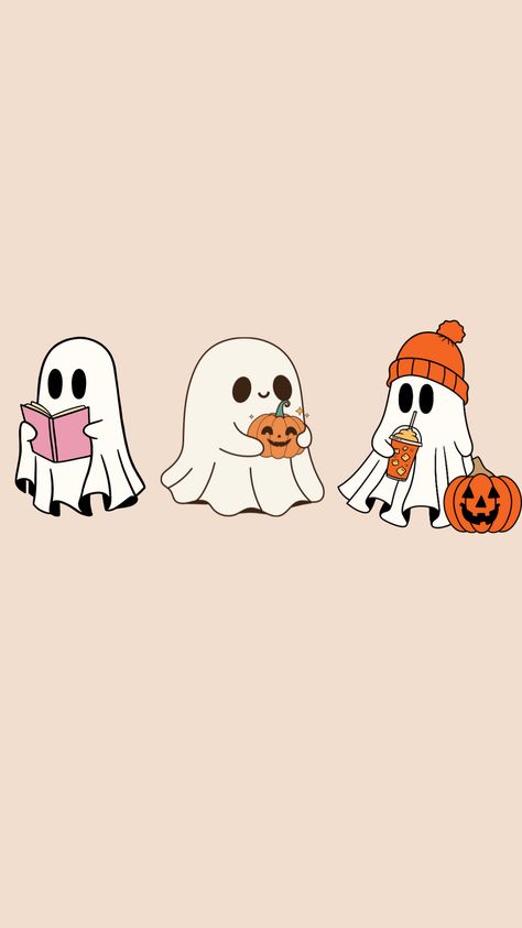 #ghosts #spooky #sillyghost #Ghosty #friendlyghost #retroghost #background #ghostbackground Preppy Fall/halloween Wallpaper, Fall Halloween Wallpaper Ipad, Ipad Spooky Wallpaper, Pretty Iphone Background, Autumn Ghost Wallpaper, Halloween Wallpaper Iphone Lock Screen, Horror Movies Background, Halloween Ghost Background, Cute Halloween Ghost Wallpaper