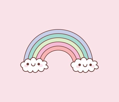 Pastel Rainbow Widgets, Rainbow Animation, Anime Rainbow, Notion Cover, Rainbow Kawaii, Kawaii Cloud, Kawaii Rainbow, Rainbow Cartoon, Cute Rainbow