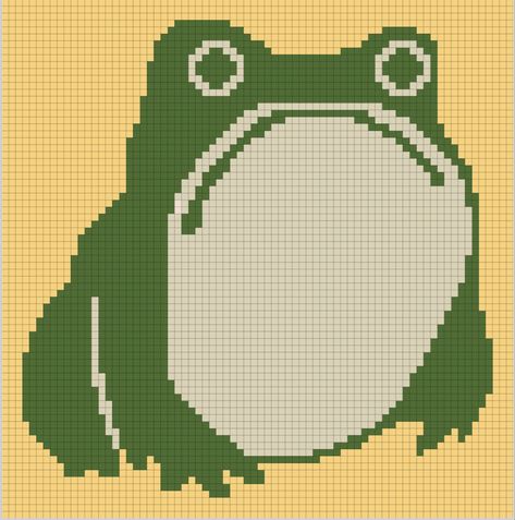 74x75 Crochet Tapestry Pattern Frog, Frog Tapestry Crochet, Frog Tapestry, Tapestry Pattern, Crochet Frog, Tapestry Crochet Patterns, Crochet Things, Crochet Tapestry, Frog And Toad