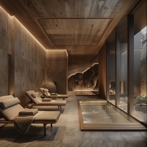 My Images Sauna Bathroom Ideas, Spa Layout, Spa Fountain, Spa Decor Ideas, Luxury Sauna, Luxury Home Spa, Sauna Interior, Elegant Pool, Home Spa Room