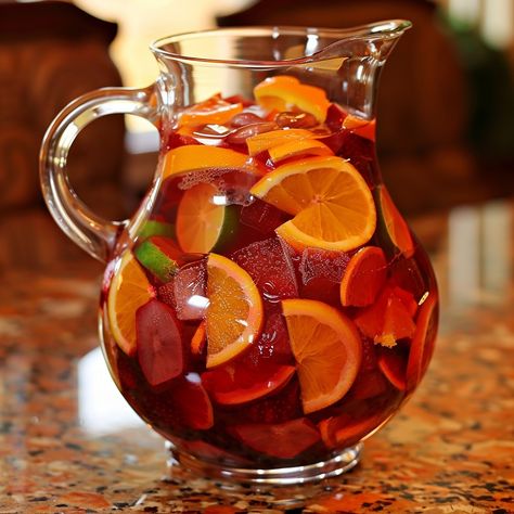 🍷🍊 Enjoy the vibrant flavors of Spanish Sangria! #SpanishSangria #SummerDrinks Spanish Sangria Ingredients: Red wine (1 bottle) Orange juice (1 cup) Brandy (1/2 cup) Simple syrup (1/4 cup) Orange (1, sliced) Lemon (1, sliced) Lime (1, sliced) Fresh fruit (1 cup, chopped) Club soda (1 cup, optional) Instructions: In a large pitcher, combine red wine, orange juice, brandy, and simple syrup. Add sliced orange, lemon, lime, and fresh fruit. Stir well and refrigerate for at least 2 hours. Add ... Spanish Sangria, Sliced Orange, Twist Recipes, Sliced Lemon, Sangria Ingredients, Instagram Recipes, Twisted Recipes, Club Soda, Trending Recipes