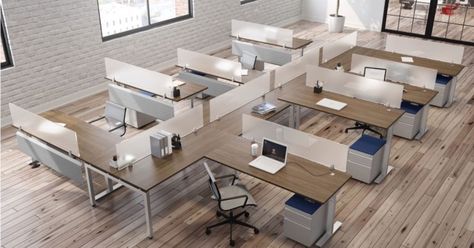 Boutique Office Design, Modern Cubicle, Office Cubicle Design, Cubicle Design, Contemporary Office Design, Collaborative Workspace, Used Office Furniture, Staff Room, Office Space Design