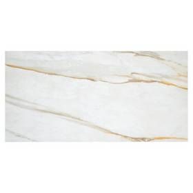 Caledonia Gold Polished Porcelain Tile White Porcelain Tile, Gray Porcelain Tile, Rectified Tile, Gold Tile, Floor And Decor, Polished Porcelain Tiles, Kitchen Backsplash Designs, Large Format Tile, Marble Look Tile