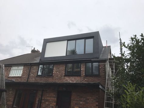 Loft conversion with rendered dormer in Chorlton Manchester Rendered Dormer, Loft Exterior Design, Chorlton Manchester, Dormer Ideas, Loft Dormer, Loft Exterior, Brick Loft, Home Stairs Design, Loft Conversion